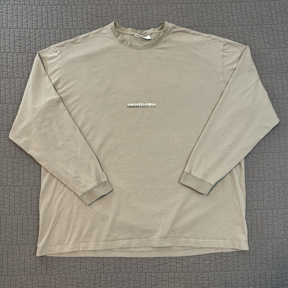 Vanquish Fitness Shirt Men XXL Brown Long Sleeve VQ Fit Workout Gym Bodybuilding